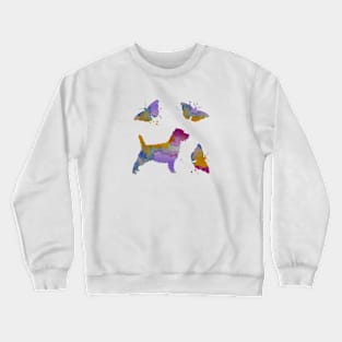 Cairn Terrier Art, Dog with Butterflies Crewneck Sweatshirt